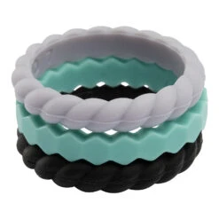 Qalo Women's Stackable Silicon Ring Set